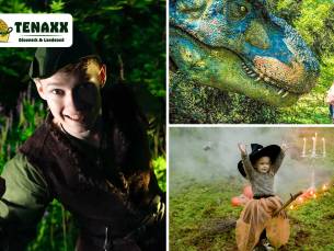 Entree + snackmenu of  sp(r)ookjestocht bij Tenaxx Dinopark & Landgoed