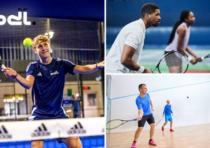 Padel, pickleball, tennis of squash (60 of 90 min)