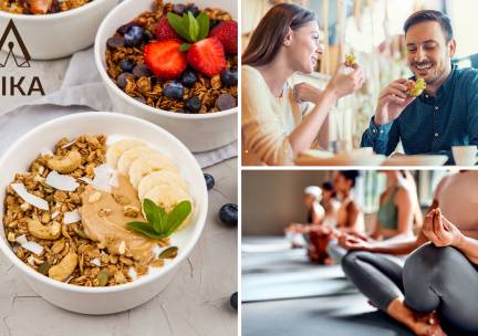 2- of 3-gangen keuzelunch OF ontbijtgerecht naar keuze + yoga