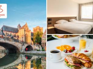 Overnachting voor 2 + ontbijt + late check-out in Gent