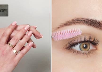 Manicurebehandeling + clear BIAB (90 min) of brow lamination (45 min)