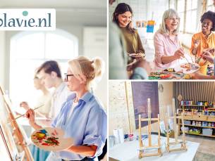 Groepsworkshop intuÃ¯tief schilderen met acrylverf op doek + drinken + lekkernij (2,5 uur)