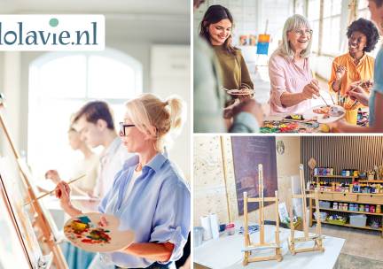 Groepsworkshop intuïtief schilderen met acrylverf op doek + drinken + lekkernij (2,5 uur)