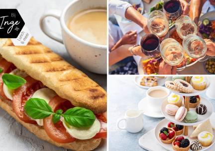 Panini of tosti met warme drank, high tea of high wine/beer aan de Piushaven