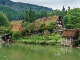 De rieten daken van Shirakawago