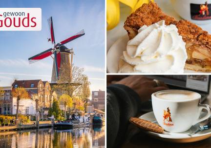 Warme drank + appeltaart bij Gewoon Gouds