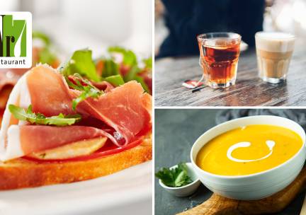 3-gangenlunch + warme drank naar keuze bij Restaurant Nr7
