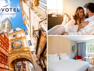 Overnachting voor 2 + ontbijt + late check-out in Rouen