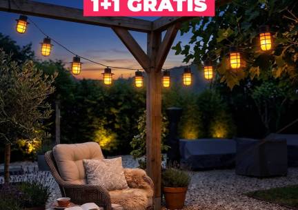 Solar Lichtsnoer Met Vlameffect - Vandaag 1+1 GRATIS!