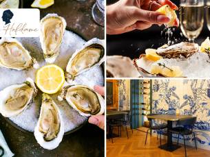 Oesters + halve fles champagne of cava bij Grand CafÃ© De Hofdame