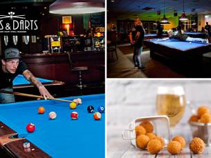 2 uur poolen + bitterballen (8 stuks) bij CUES & DARTS