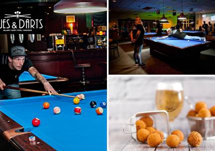 2 uur poolen + bitterballen (8 stuks) bij CUES & DARTS