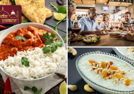 Indiaas 3- of 4-gangendiner van de chef of Ã  la carte + evt. naanbrood bij India Palace Alphen