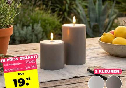 2-PACK Oplaadbare LED Kaarsen - Waterdicht Dus Geschikt Voor Buiten En Binn ...