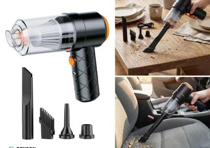 2-in-1 Stofzuiger En Compressor Mini 3600 mAh - Overal En Altijd Handig! ...