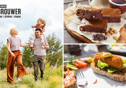 Wandel- of fietsarrangement + warme drank met brownie + 2-gangenlunch bij Herberg d'n Brouwer