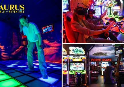 'De vloer is lava'-spel + 3 arcadedollars of Cosmic Bowling (1 uur) + bittergarnituur