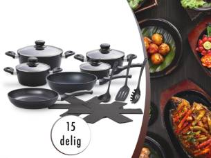 Magnani Pannenset zwart 15-delig