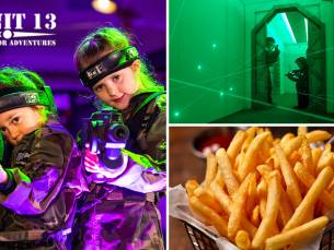 Lasergame (1 of 2 uur) evt. met Laser Maze (1 uur) + friet