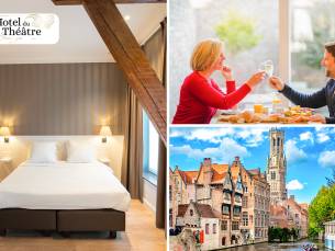 Overnachting voor 2 + ontbijt + late check-out in hartje Brugge