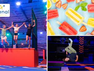 Toegang trampolinepark (1 of 2 uur) + sokken + ijsje + drankje