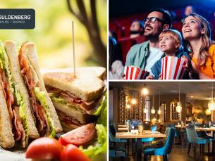 2- of 3-gangen keuzelunch + evt. film, drankje en popcorn bij Brasserie Het Verlangen