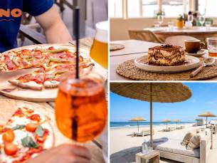 Gerecht naar keuze + evt. dessert + strandbedje + parasol aan het strand