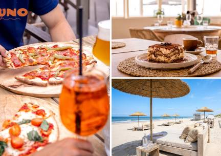 Gerecht naar keuze + evt. dessert + strandbedje + parasol aan het strand