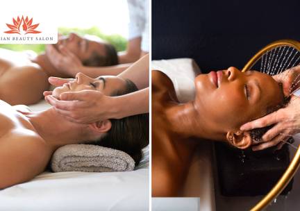 Voor 2 personen: duomassage + head spa of hydrofacial (60 min)