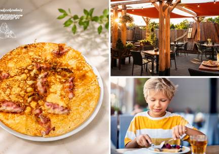 Pannenkoekenlunch met 2 toppings naar keuze + drankje naar keuze
