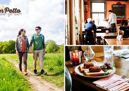 Wandel- of fietsarrangement incl. warme drank + gebak + lunchplank