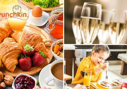 Luxe brunch + glas bubbels of pannenkoeken met toppings naar keuze voor de kids
