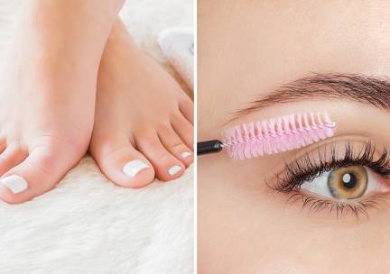 Pedicurebehandeling evt. + gellak of nieuwe set wimperextensions volume