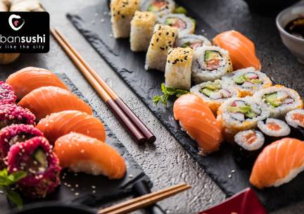 Sushibox voor afhaal (20, 34, 40 of 60 stuks) bij Urban Sushi in hartje Den Haag