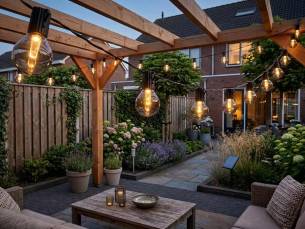 Lichtslinger Zwart Getint Met 20 Lampen - Sfeervol Warm Licht Voor Buiten! ...