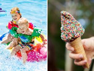 Entree zwembad + softijs met dip bij Optisport Zwembad de Steur