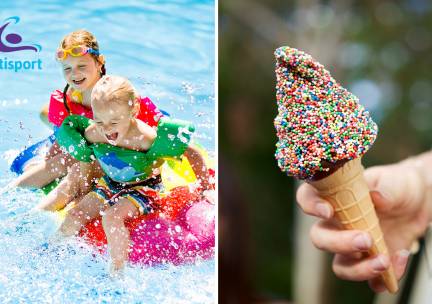 Entree zwembad + softijs met dip bij Optisport Zwembad de Steur