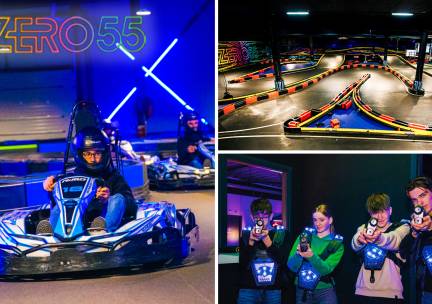 2 heats e-karten (2x 10 min) of 1 heat e-karten + 1 spel lasertag (12 min)