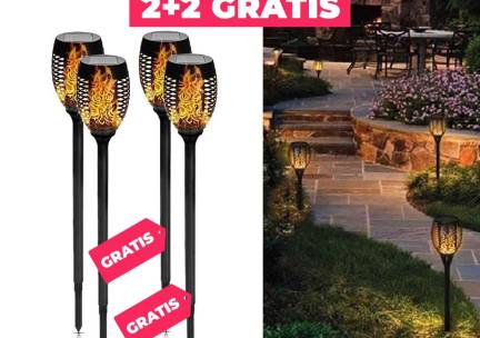 Tuinlamp Solar FakkelMet Vlameffect - Vandaag 2+2 GRATIS!