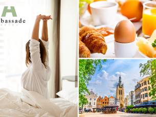 Overnachting voor 2 + ontbijt + late check-out in Waregem