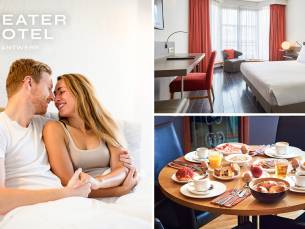 Overnachting voor 2 + welkomstdrankje + ontbijt + late check-out in hartje Antwerpen