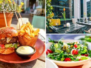 (Vega)burger + friet met mayonaise + salade + evt. dessert bij IVEAU Burgers & Wijnbar