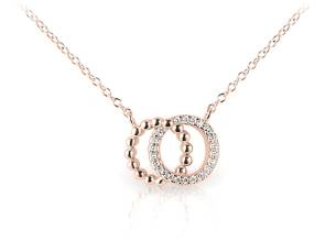 Zirkonia Collier Silber rosévergoldet