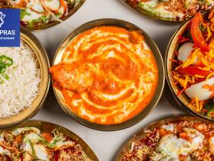 Indiase thali of 3-gangen keuzediner bij Chopras Indian Restaurant