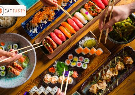 Sushibox (24, 32, 48, 62, 64 of 68 stuks) voor afhaal bij EatTasty