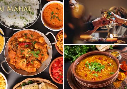 Indiaas 3-gangendiner + amuse + bijgerechten bij Taj Mahal