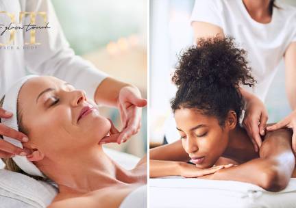 Gezichtsbehandeling (45 min) of gezichts- en rugmassage (50 min)