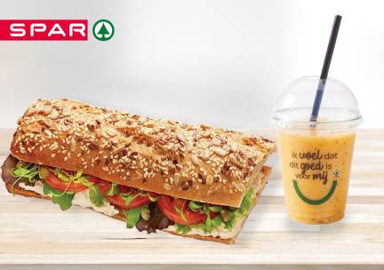 Belegd broodje + smoothie voor afhaal bij SPAR City Den Bosch