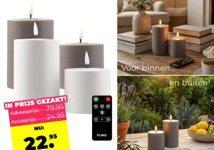 2-PACK Oplaadbare LED Kaarsen - Waterdicht Dus Geschikt Voor Buiten En Binn ...