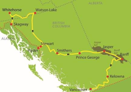 van de Canadian Rockies naar Yukon (15 dagen)